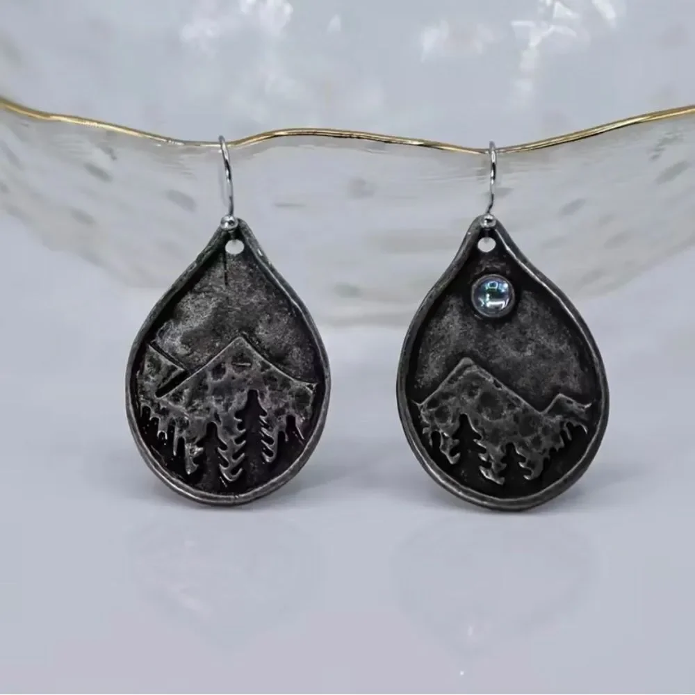 🏷️ Moonrise Mountain Peak Hook Earrings